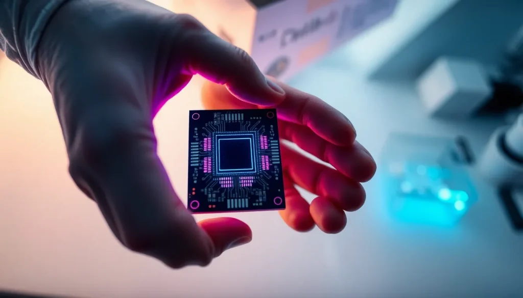 Imagen relacionada con chip cuántico Microsoft